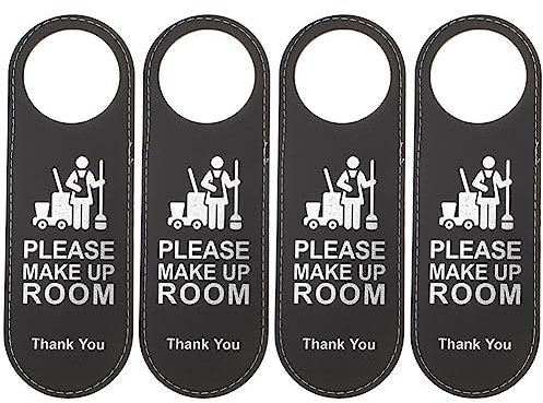 4piezas Letrero Doble Cara Para Puerta De Hotel Cartel No Molestar Por Favor Limpie Colgante De Piel Resistente Para Habitaciones Y Ocasiones Bares Y Cafeterías