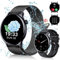 JANOLTY Montre Connectée Femme Homme(1,43 AMOLED-Display, 2 Bracelets de Montre, étanche IP68) Numérotation Fonction D'appel Montre Sport, App Notification, SpO2, Heart Rate for iOS Android (Noire)