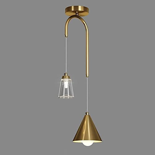 Modern Crystal Brass Ceiling Pendant Light Double Head Ceiling Pendant Light Fitting, Metal Ceiling Fitting Lights Chandelier Fixtures Pendant Light Lighting Pure Copper Lighting Made in China