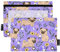 Mops Blumen Lila Modern 3 Ring Ordner Federmäppchen 2 stücke Datei Ordner für Büro Prüfung Reißverschluss Schreibwaren Tasche
