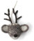 Gry & Sif Bambi, Anhänger aus Filz, Geschenkanhänger, Weihnachtsdeko, Herbstdeko, Geschenkidee, Fairtrade, Handmade (grau)