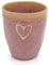 Mea-Living STONEWARE Espressobecher rosa Herz, handgemachtes Steingut, 150 ml, wunderschönes handmade Geschirr