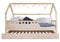 Profiwood Kinderbett mit Ausziehbett - Kinder Einzelbett - Funktionsbett, Ausziehbett, Jugendbett, Hausbett für Jungen und Mädchen - aus natürlichem Holz, Massives Kiefernholz- 80x160 cm