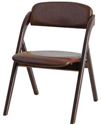 Klappbarer Büro-Konferenzstuhl Aus Massivholz, Bequemer Und Tragbarer Esszimmerstuhl, PU-Material Ist Leicht Zu Reinigen, Maximale Tragfähigkeit 200 Kg (Color : Brown, S : 52.5 * 60 * 78.5 cm)