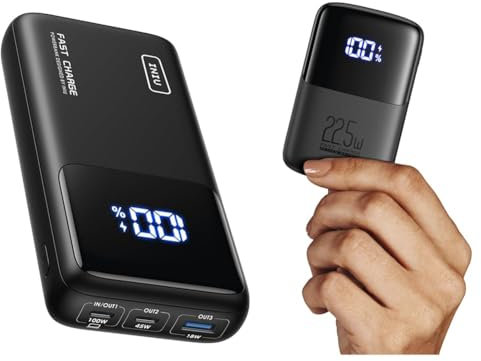 INIU Batterie Externe, 25000mAh 100W Power Bank Charge Rapide, Batterie Externe USB & Batterie Externe, Mini 10000mAh 22.5 W Power Bank Charge Rapide Chargeur Portable, USB C Out & Input Powerbank