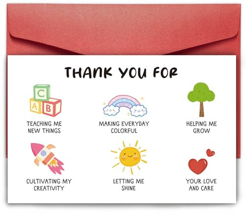 SuperShunhu Lustige Dankeskarte für Lehrer, Wertschätzungskarte für Kindergartenlehrer, Lehrertagskarte, Geburtstagskarte, Dankeschön für Ihre Liebe und Fürsorge