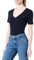 Tommy Hilfiger Camiseta de Manga Corta para Mujer New Slim Cody V-Neck con Cuello de Pico, Azul (Nos Desert Sky), XS