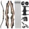 62 Recurvebogen Set,Takedown Recurve Bogen mit Pfeile Sportbogen Holzbogengriff für Rechtshand Jagd Zielschießen 20-50 lbs (30 lbs)