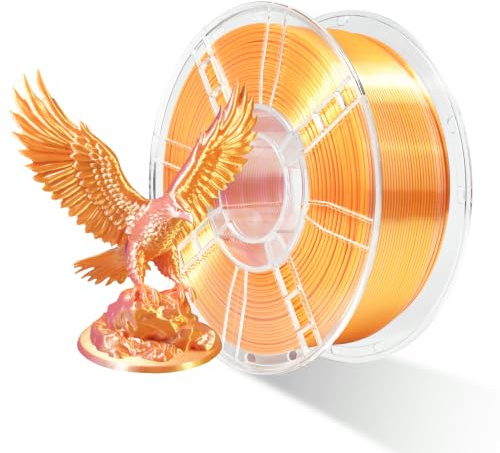 iBOSS Silk PLA Filament 1.75 mm zweifarbiges 3D-Drucker filament,glänzendes PLA Filament,Dual Color 1kg Spule (2,2 lbs),Seide Rosa-Gold