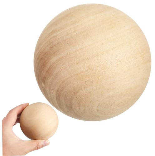 BELLIFFY Runde Holzkugel Bastel-dekorationszubehör Aus Massivem Holz Für Malprojekte Und Diy-zubehör Für Heimdekoration