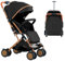 MLYIQI Buggy, kompakter Kinderwagen, 0-4 Jahre, leicht und handlich, mit einer Hand faltbar, neigbare Rückenlehne, 5-Punkt-Gurt, leichter Kinderwagen mit Sonnendach und Moskitonetz, Traglast 15 kg