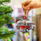 TURWXGSO Weihnachtsdekoration, 1 Stück, Weihnachtsschmuck, hängende Dekoration, Geschenk, personalisiertes Familien-Feuerwehrauto, Bagger, Bagger-Anhänger