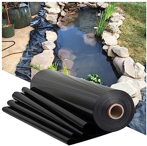 Rivestimento per laghetto in HDPE nero, membrana impermeabile resistente ai raggi UV, per giardino, piscina, grande stagno, spessore 0,12 mm, facile da tagliare (7 x 11 m)