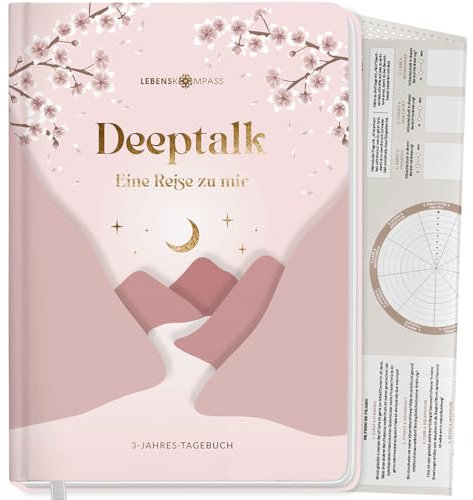 Lebenskompass® 3 Jahres Tagebuch für Erwachsene - Deeptalk Eine Reise zu mir Selbst BLOSSOM One line a day - ein 5 bis 6 Minuten Tagebuch für Erinnerungen, Reflexion und Achtsamkeit - DIN A5 Hardcover