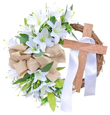 Osterdeko Osterkranz, Osterkranz Haustür Mit Blumen Und Eiern, Osterdeko Modern Osterhase Deko Niedlicher Osterkranz Langlebig Und Schön, Ostergirlande Mit Aufhänger Türkranz Frühling (A)