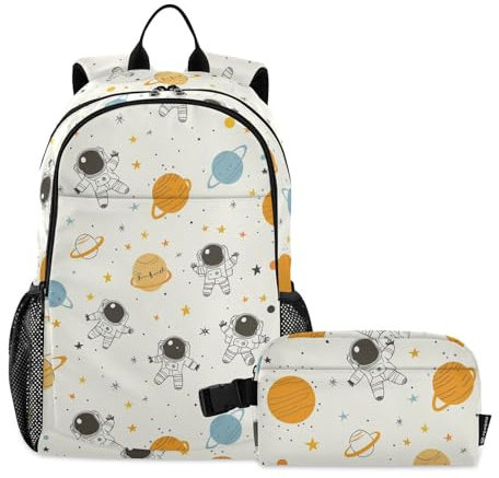 miaozhen Space Astronauts Planets - Mochila y lonchera para niños y niñas, mochilas escolares para niñas con lonchera de 10 a 12 años, Space Astronauts Planets, 1 size, Mochilas Daypack