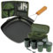 Camp Cooking Set with Cutlery 2 Plates Drink Opener Non-Stick Pan Brew Kit Mugs Tea Spoon & Pots Perfect for Outdoor Cooking, Picnic, Hiking or Carp Fishing