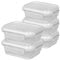 Harbour Housewares 370ml Glass Food Storage Containers with Lids - Clear/White - 5x Small Reusable Airtight Meal Prep Lunch Box Takeaway Cereal Pantry Tubs Set | Safe for Freezer and Microwave