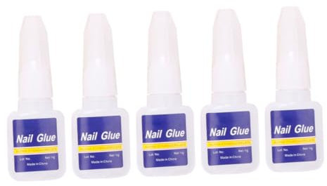 SAFIGLE Colle à Ongles Professionnelle 10G Kit de 5 Colles à Appliquer au Pinceau Outils de Manucure Sécurisés pour Salon et Usage Personnel