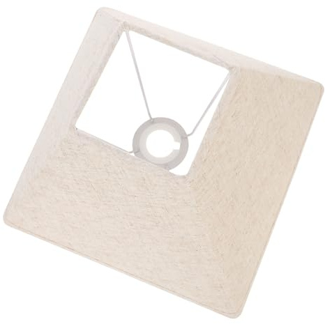Uonlytech Tuch Lampenschirm Stoff Lampenschirm Eckig Leinen Optik Lichtabdeckung Für Wand Und Stehlampen Einfache Montage Wohnzimmer Schlafzimmer