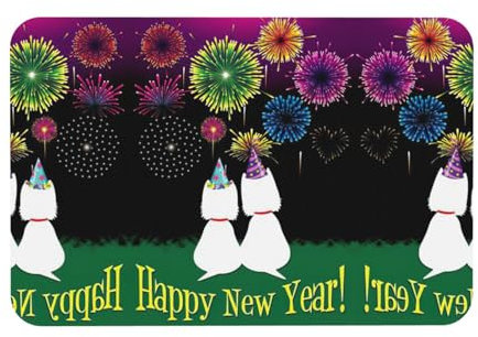 Happy Year - Tappetino assorbente per piatti con stampa di farina fossile, si abbina a qualsiasi bancone a molteplici usi per la casa