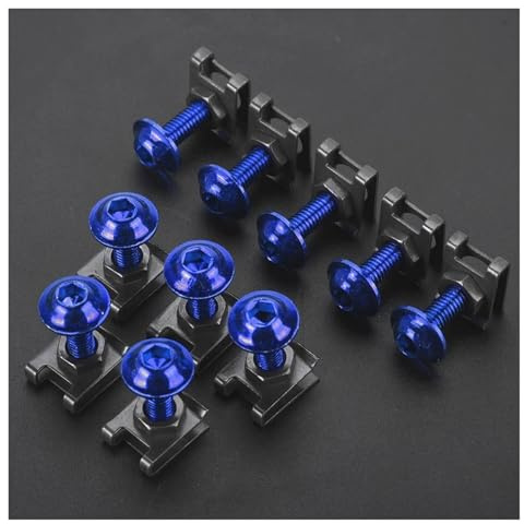 ECKBRJA 6MM Moto Carénage Carrosserie Travail Boulon Kit Vis Flèche Vitesse Fixation Clip Écrou pour Y&amaha pour Raptor 700 700R YFM700 YFM700R 700R Kit vis pour Moto(Bleu)