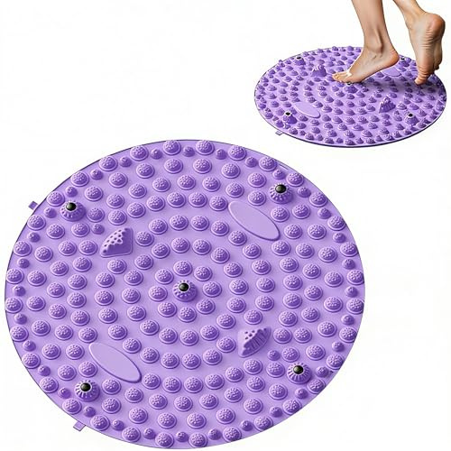 Foot Massager Mat, TPE Acupressure Foot Pressure Point Pad, Portable Acupoint Mat for Relaxing Pressure (Purple)