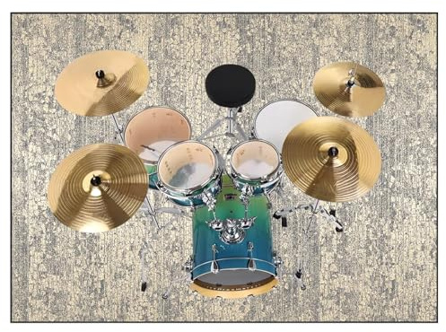 Laegnfho Schlagzeugteppich, Drum Teppich, Schallschutzmatte rutschfeste, Schallschutz Teppich, Trommelmatte für Drum Schlagzeug Elektronisch Snare Teppich Snare Drum Rug 120 x 70 cm