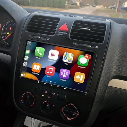 Radio de coche Android 14 para Volkswagen Jetta Passat Carplay 2 Din Radio, pantalla táctil de 9 pulgadas, Bluetooth DSP GPS, Navi, Touran B6 EOS Tiguan Carplay Radio Android Cámara de visión trasera