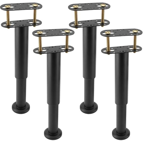 ERMWALR Bed Legs Adjustable, 4Pack Heavy Duty Centre Frame Bed Support Leg Non Slip Base with Screws,Metal Bed Frame Support Replacement for Beds,Sofa,Table,Chairs,Cabinets (18-31cm/7-12in)