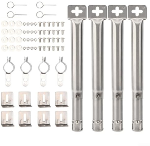 Bruciatore regolabile per barbecue a gas da 30,5 cm a 44,5 cm, confezione da 4 tubi per barbecue con distribuzione uniforme della fiamma, compatibile con OUTBACK per enders per Campingaz, ricambio