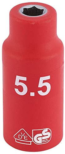Draper 31237 1/4-Inch Square Drive Metric VDE Socket, 5.5 mm