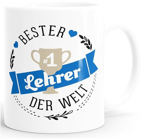 Kaffee-Tasse bester Lehrer der Welt Geschenk für Lehrer MoonWorks® weiß unisize