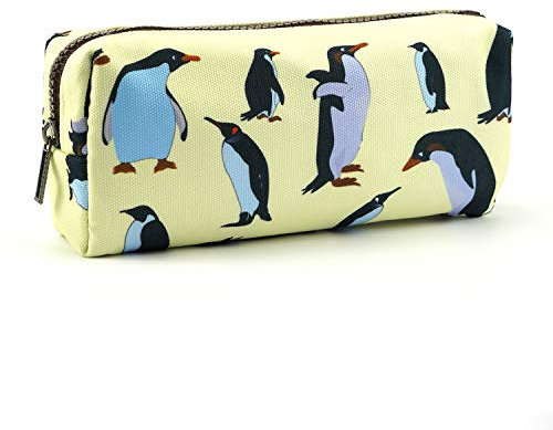 Federmäppchen mit Pinguin-Motiv aus Leinen für Stifte und Schreibwaren, auch als Make-up- und Kosmetiktasche geeignet