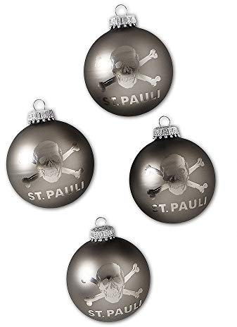FC St. Pauli Christbaumkugeln 4er - Set ** grau **