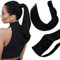 Hetto Extensions Echthaar Zopf Schwarz Extensions Zopf mit Clip Natürliches Schwarz Gerade Remy Vollkopf Natürliche Invisible Haarverlängerung 80g 50 cm #1