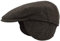 Herren Winter Schiebermütze mit Ohrenklappen Flatcap Schirmmütze 100% Wolle Cap ausklappbarer Ohrenschutz Hautfreundlich Bequem Anthrazit 65