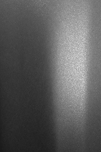Netuno 20x Bastelkarton Perlmutt Schwarz DIN A4 21 x 29,7 cm 250g Aster Metallic Black Perlmuttkarton farbig metallic glänzend Feinkarton schimmernd für Einladungskarten basteln