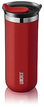 WACACO Octaroma Grande Vacuum Insulated Coffee Mug, Double-Wall Stainless Steel Travel Tumbler with Drinking Lid, 15 fl oz (435ml), Carmine Red