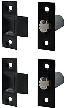 Adjustable Roller Catch Spring Loaded Latch Lock for Internal Doors | Black Plated | Pack of 2