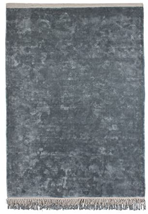 Werner Voß GmbH Teppich Velvet Touch - Fransen einseitig - blau/grau - 100% Viskose - 160x230 cm