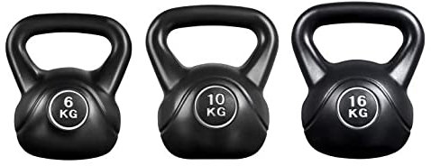 Yaheetech 3 Piece Kettlebell Sets Heavy Duty Weight Set - 6kg, 10kg and 16kg for Home Gym Fitness