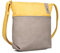 Zwei Damen Umhängetasche JANA J10 Crossbody Bag 5 Liter Handtasche im Canvas-Stil im Bicolor-Design + passender Kosmetikbeutel/Geldbeutel gratis (lemon)