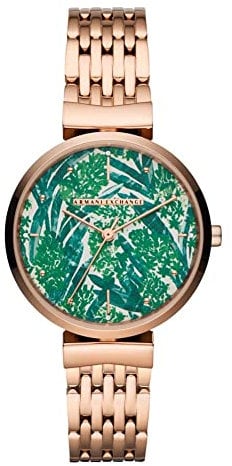 Armani Exchange Orologio da donna, movimento a tre lancette, cassa in acciaio inossidabile oro rosa 36 mm con bracciale in acciaio inossidabile, AX5915