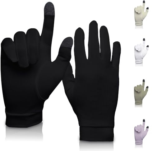 A TOUCH OF Silk Seiden-Handschuheinlagen, Thermo-Innenhandschuhe, ideal für Sport und Freizeit, Uni, Skifahren, Radfahren, Fahren