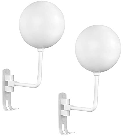 2 Stück Helmhalter Wandmontage, Helmhalterung für Motorrad mit Doppelhaken, Motorradhelm, 180° Drehung Huthalterung für Ablage Dekorativen Ausstellen de Motorradhelm Fahrradhelm Baseball Helmen (Weiß)