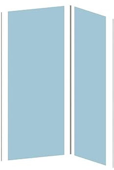 Vente-unique - Lot de 2 panneaux muraux de douche bleu en aluminium avec profilés - L90 x L120 x H210 cm - ITZIAR