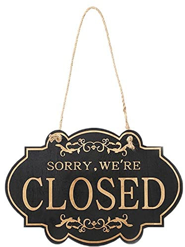 Vepoty Hölzernes Business -türschild Vintage Offenes Geschlossenes Schild Doppelseitiges Türschild Seil Für Für Coffeeshop