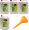 4 unidades - 20 litros - Bioetanol combustible estufas Bio Sprint 5 litros 99,9% inodoro sin humo natural sin azufre + embudo de 145 mm