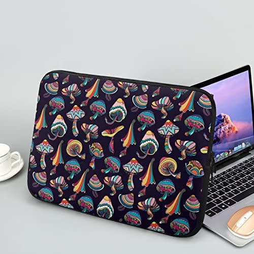 Showudesigns Mushroom Housse de protection pour ordinateur portable 17 en néoprène pour femme - Portable et léger - Facile à nettoyer - Noir